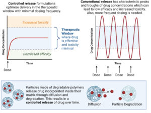 Graphic of controlled release of drug system